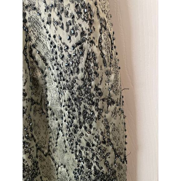 Vintage Cache Snake Print Beaded Sleeveless Satin Cocktail Dress • Size 6 ⬇️ - Picture 3 of 4